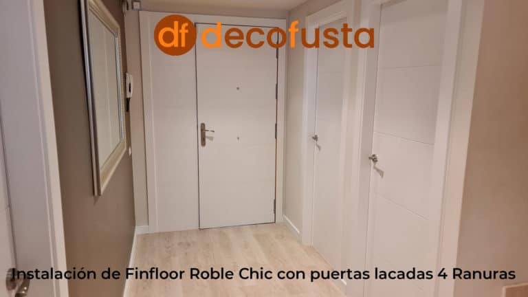 Instalación de Finfloor Roble Chic con puertas lacadas 4 ranuras